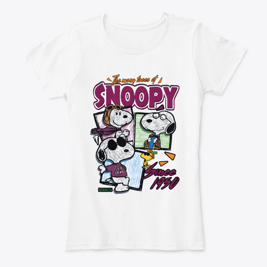 Camiseta Estampada para Mujer Diseño Snoopy Since 1950