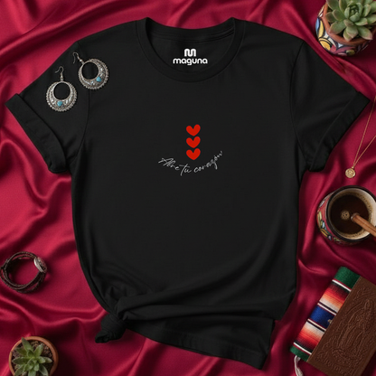 Camiseta Estampada de Mujer Diseño abre tu corazón