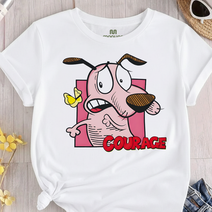Camiseta Estampada para Mujer Diseño Coraje el Perro Cobarde