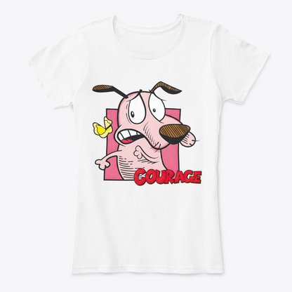 Camiseta Estampada para Mujer Diseño Coraje el Perro Cobarde