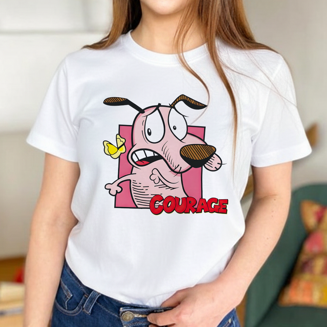 Camiseta Estampada para Mujer Diseño Coraje el Perro Cobarde