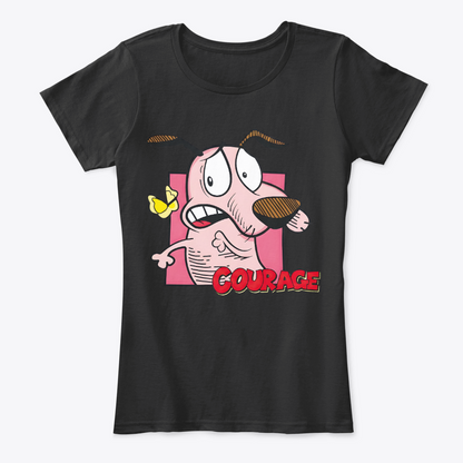 Camiseta Estampada para Mujer Diseño Coraje el Perro Cobarde