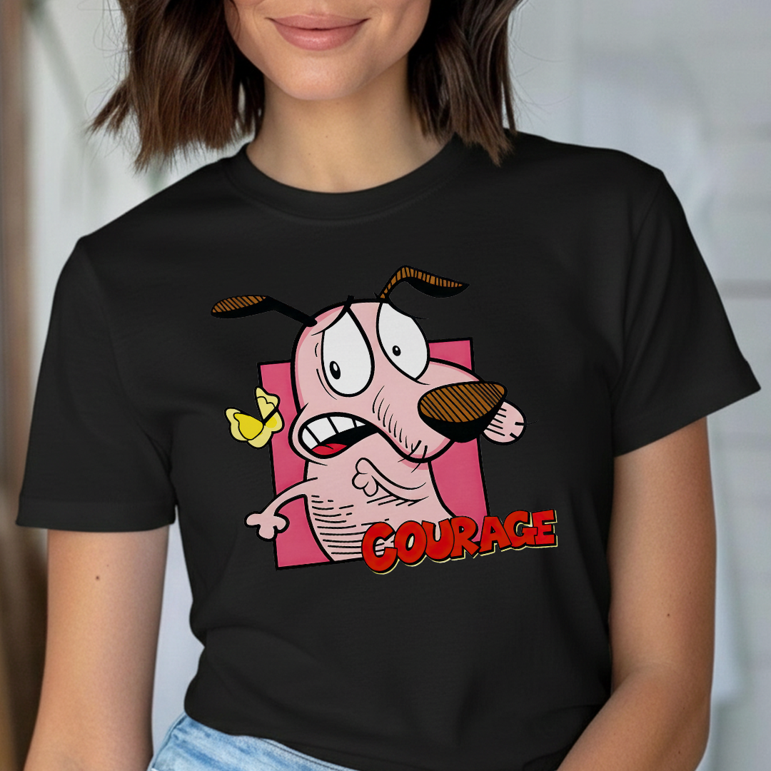 Camiseta Estampada para Mujer Diseño Coraje el Perro Cobarde