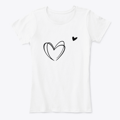 Camiseta Estampada de Mujer Diseño Corazón