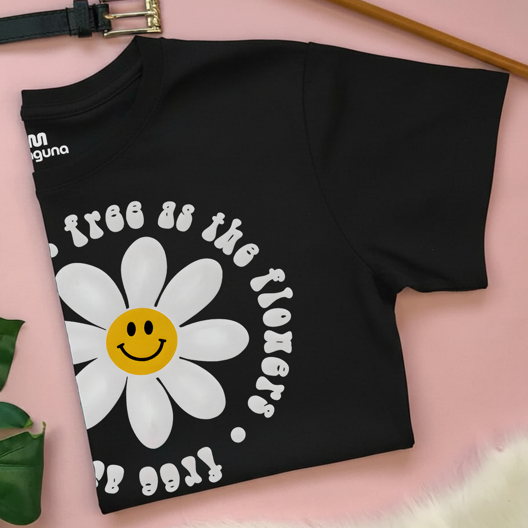 Camiseta Estampada de Mujer Diseño Free as the flowers