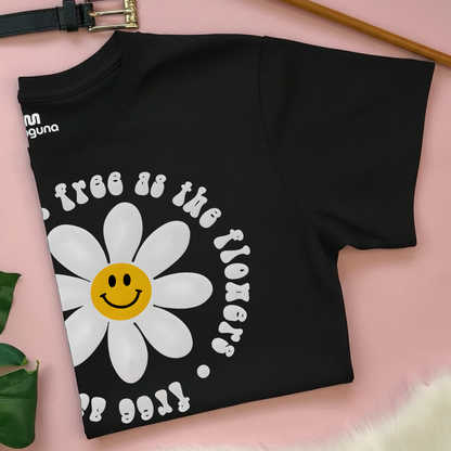 Camiseta Estampada de Mujer Diseño Free as the flowers