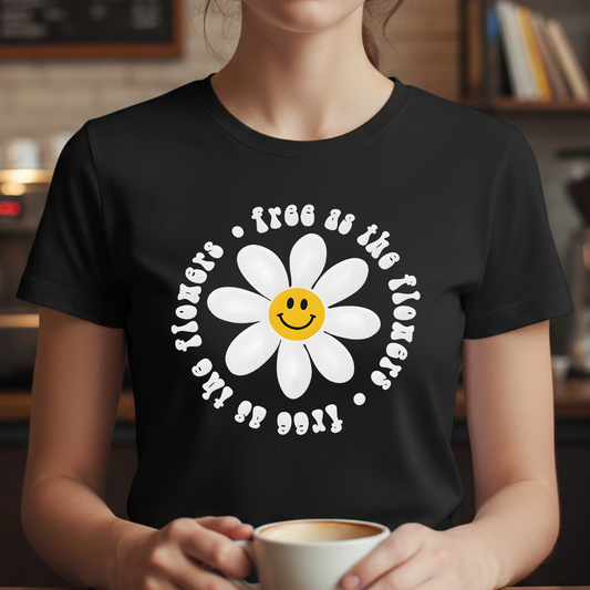 Camiseta Estampada de Mujer Diseño Free as the flowers