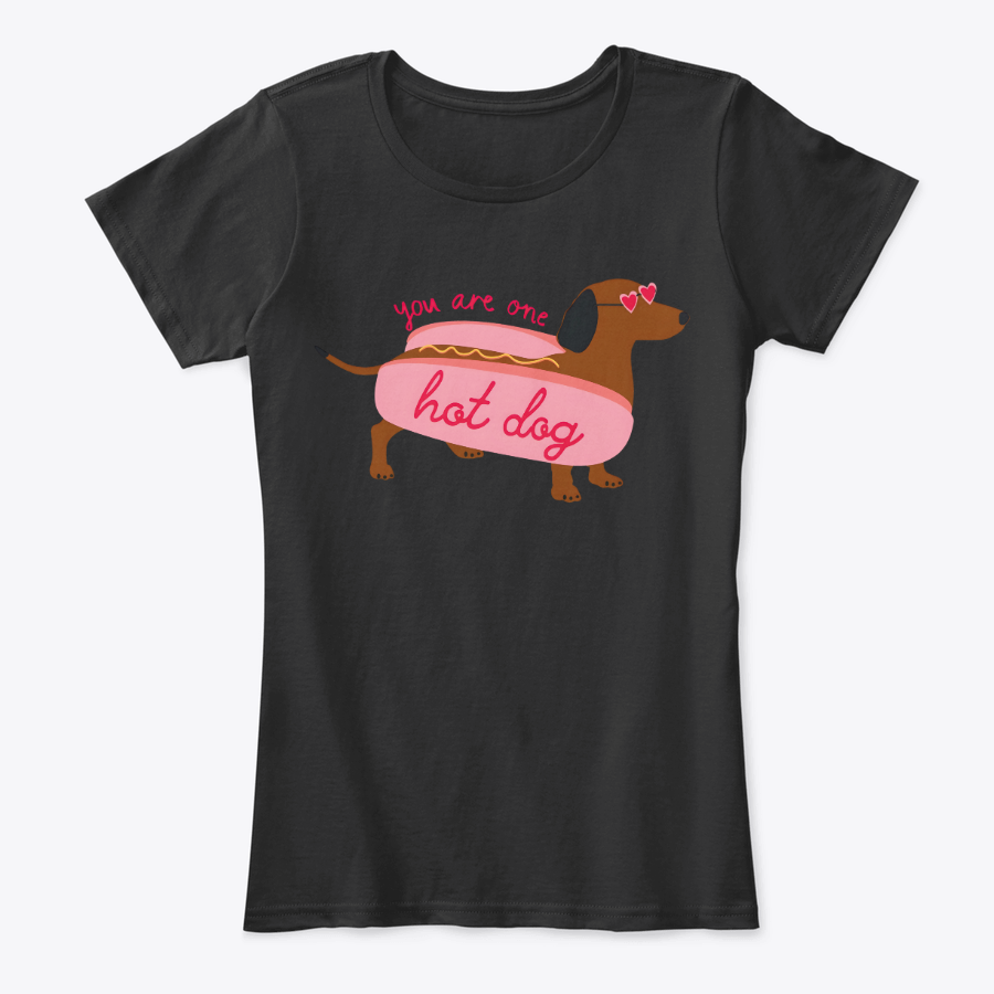 Camiseta Estampada de Mujer Diseño Hot Dog perro salchicha