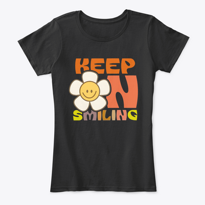 Camiseta Estampada para Mujer Diseño Keep on Smiling