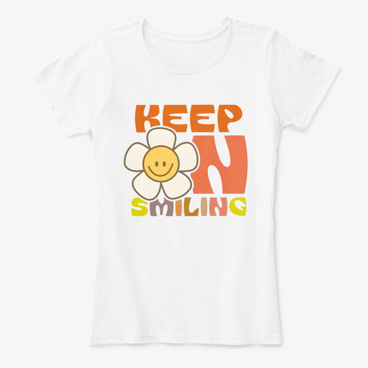 Camiseta Estampada para Mujer Diseño Keep on Smiling