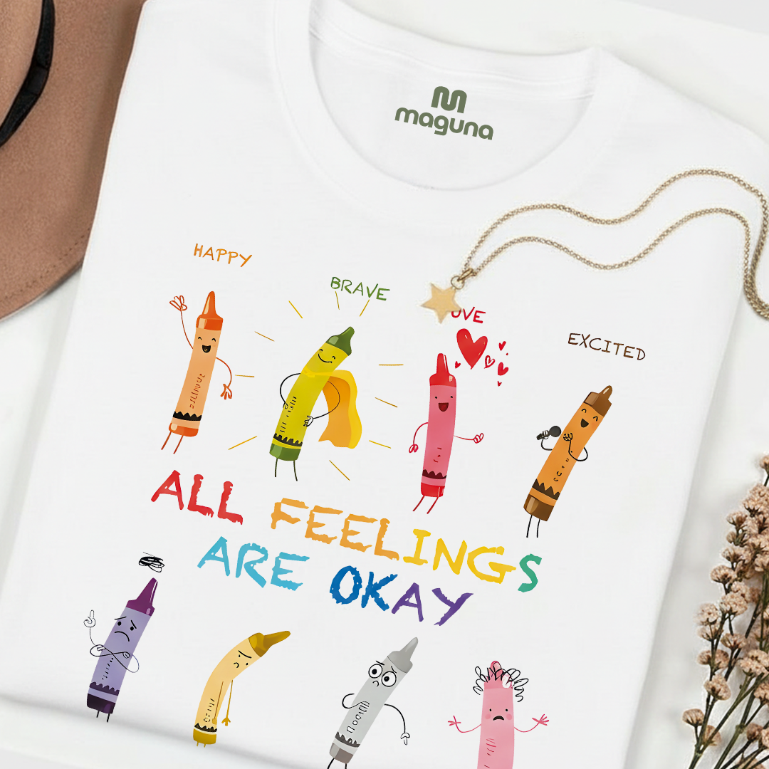 Camiseta Estampada de Crayones feelings