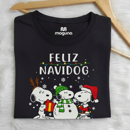 Camiseta Estampada para Mujer de Snoopy Navidog