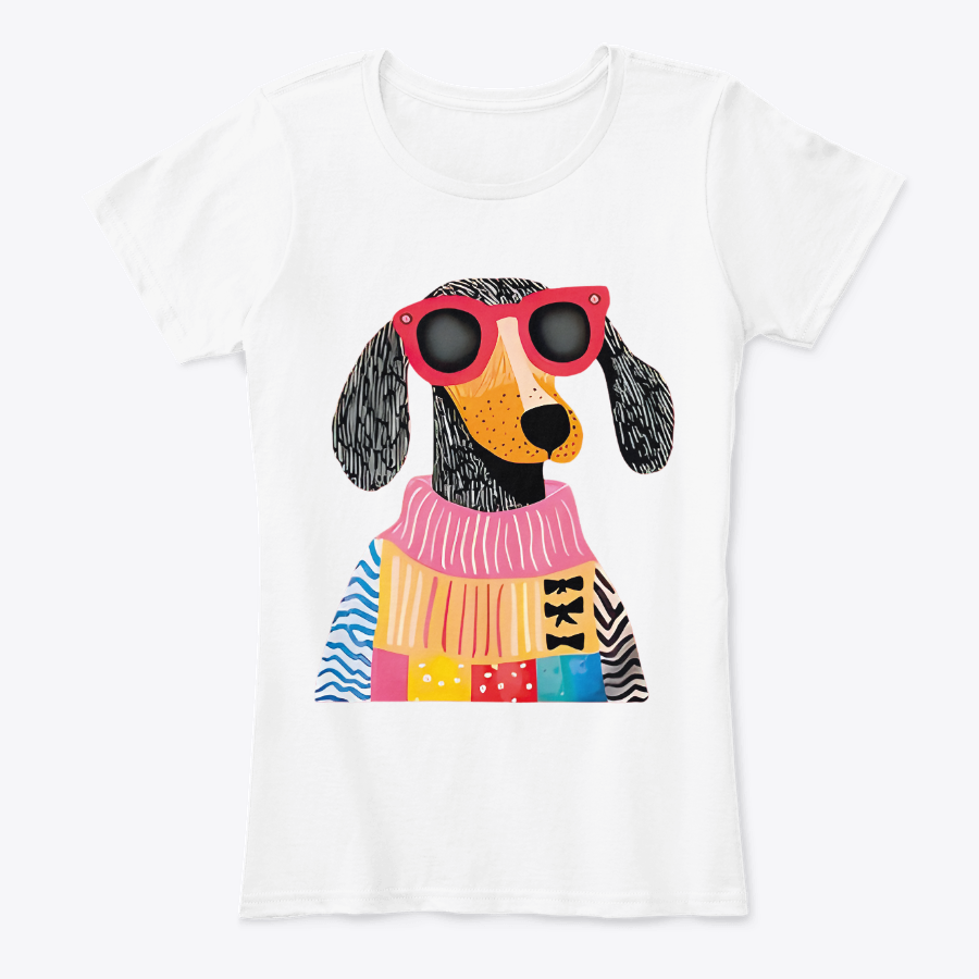 Camiseta Estampada para Mujer Diseño Cool Teckel