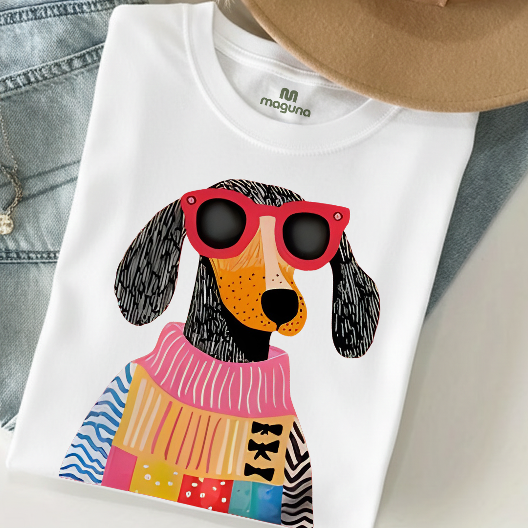 Camiseta Estampada para Mujer Diseño Cool Teckel