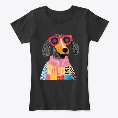 Camiseta Estampada para Mujer Diseño Cool Teckel
