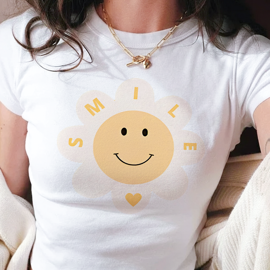 Camiseta Estampada de Mujer Diseño Smile