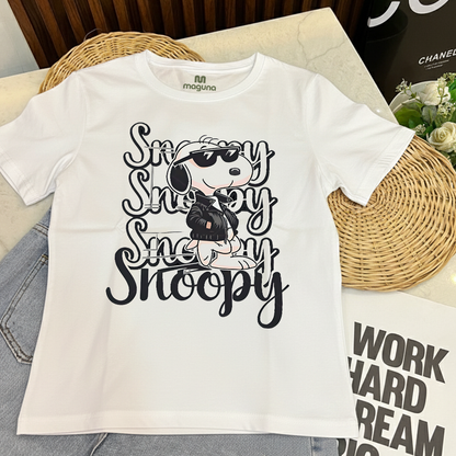 Camiseta Estampada para Mujer Diseño Chill Snoopy