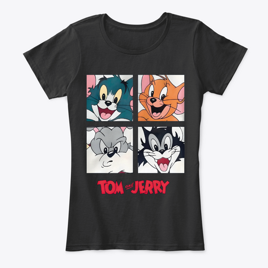 Camiseta Estampada para Mujer Diseño Tom y Jerry