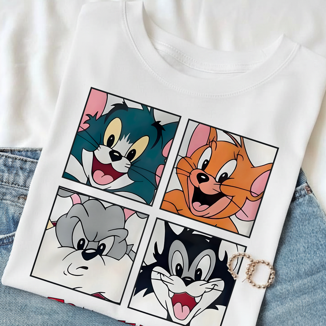 Camiseta Estampada para Mujer Diseño Tom y Jerry