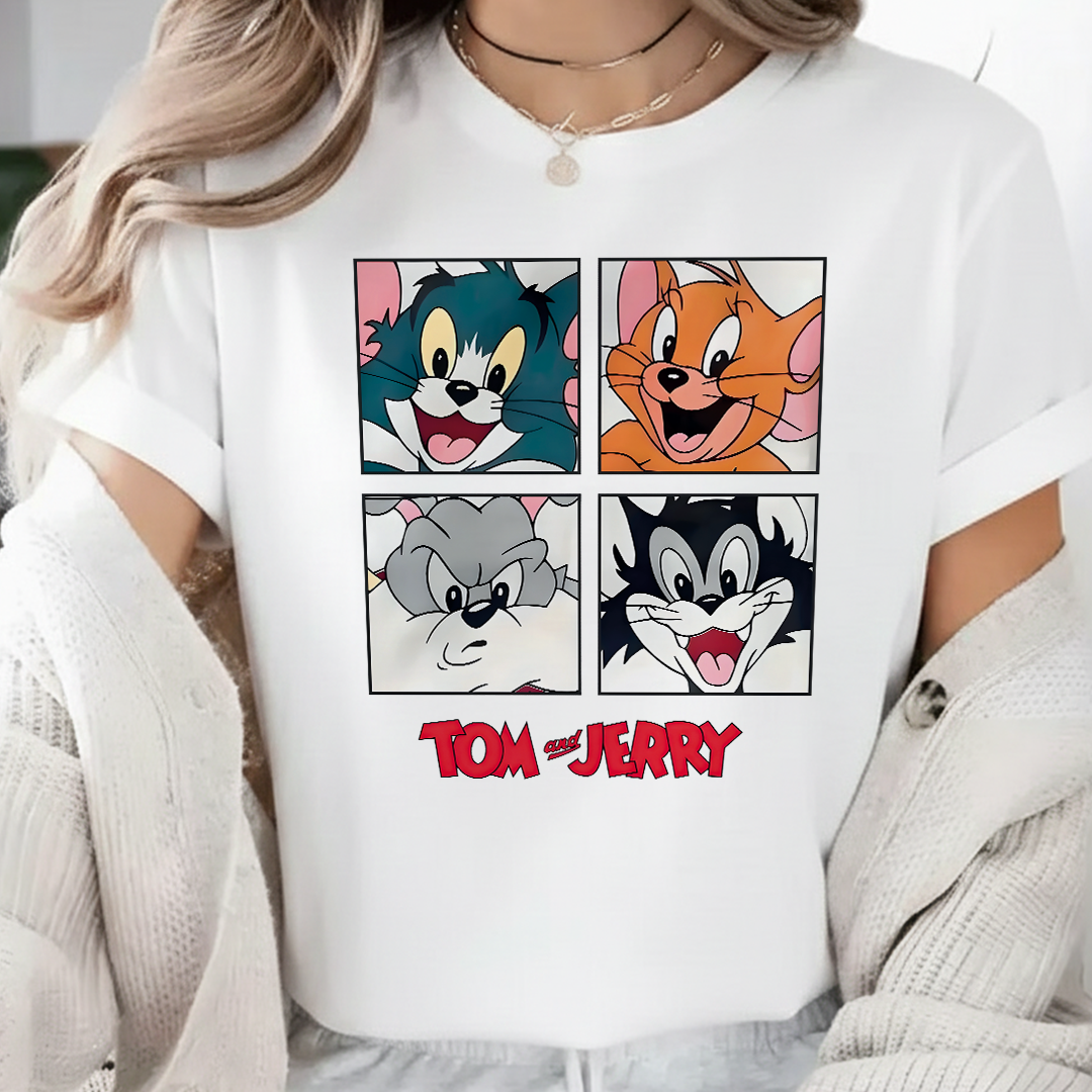 Camiseta Estampada para Mujer Diseño Tom y Jerry
