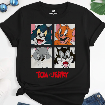 Camiseta Estampada para Mujer Diseño Tom y Jerry