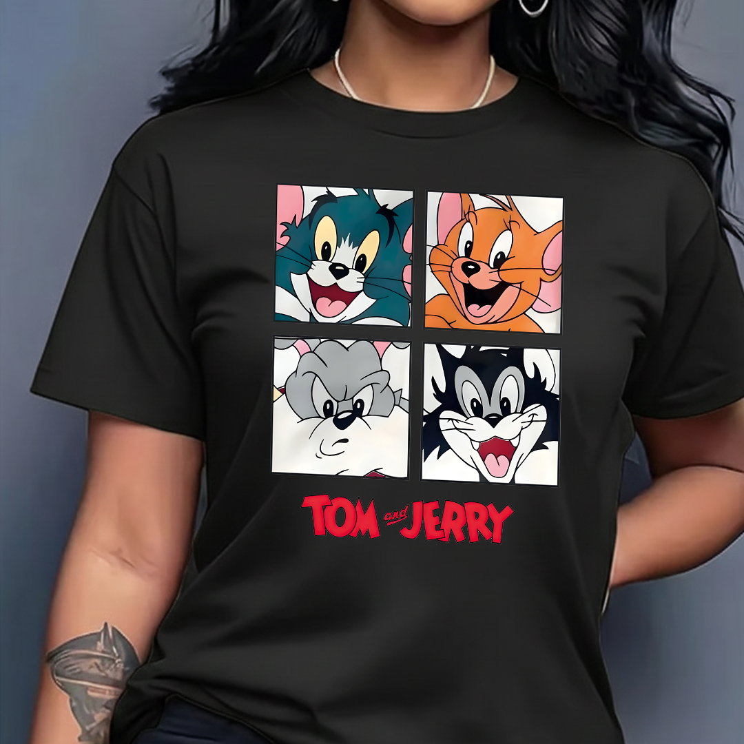 Camiseta Estampada para Mujer Diseño Tom y Jerry